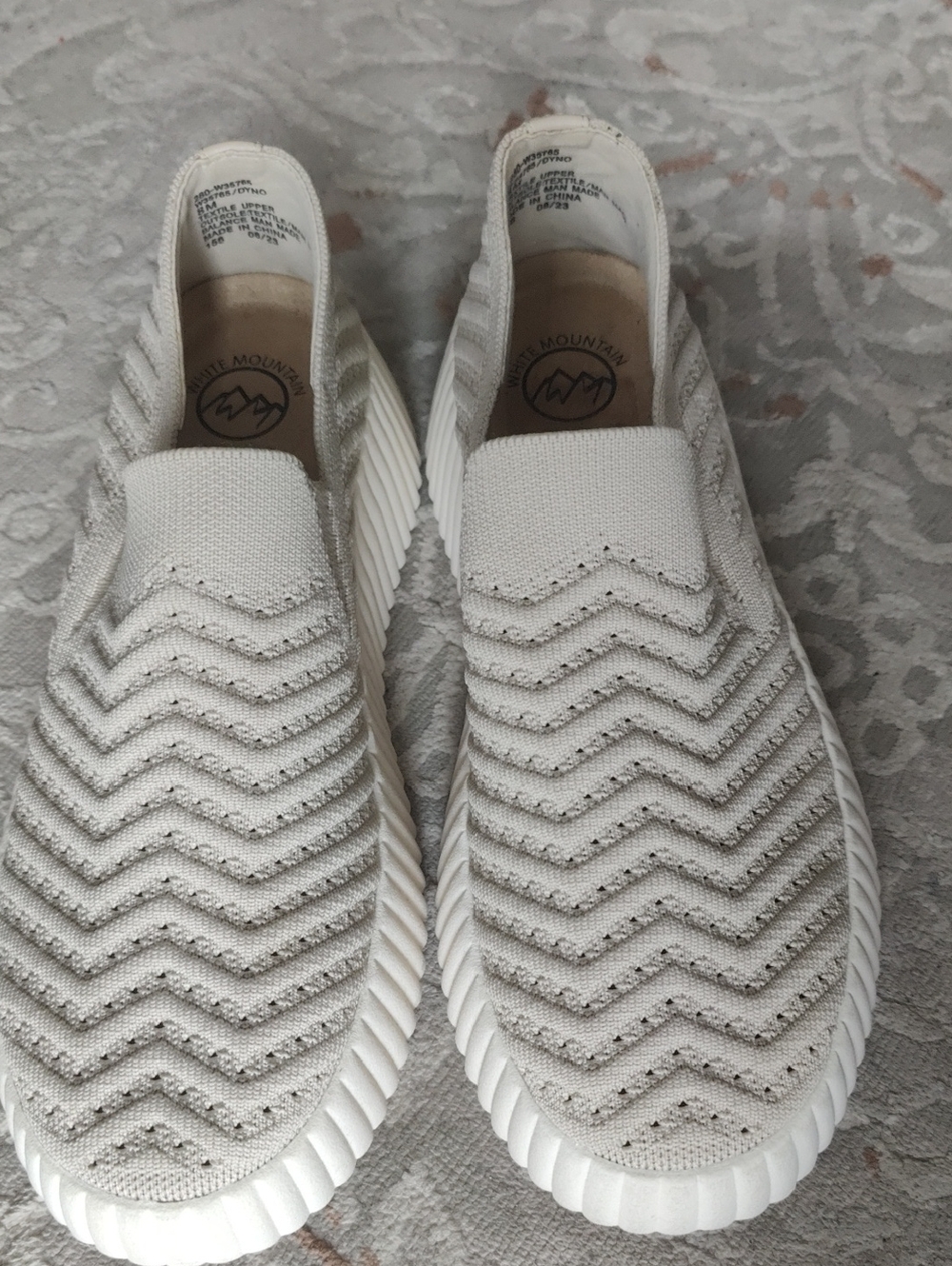 White Mountain Cream Knit Slip-On Shoe
